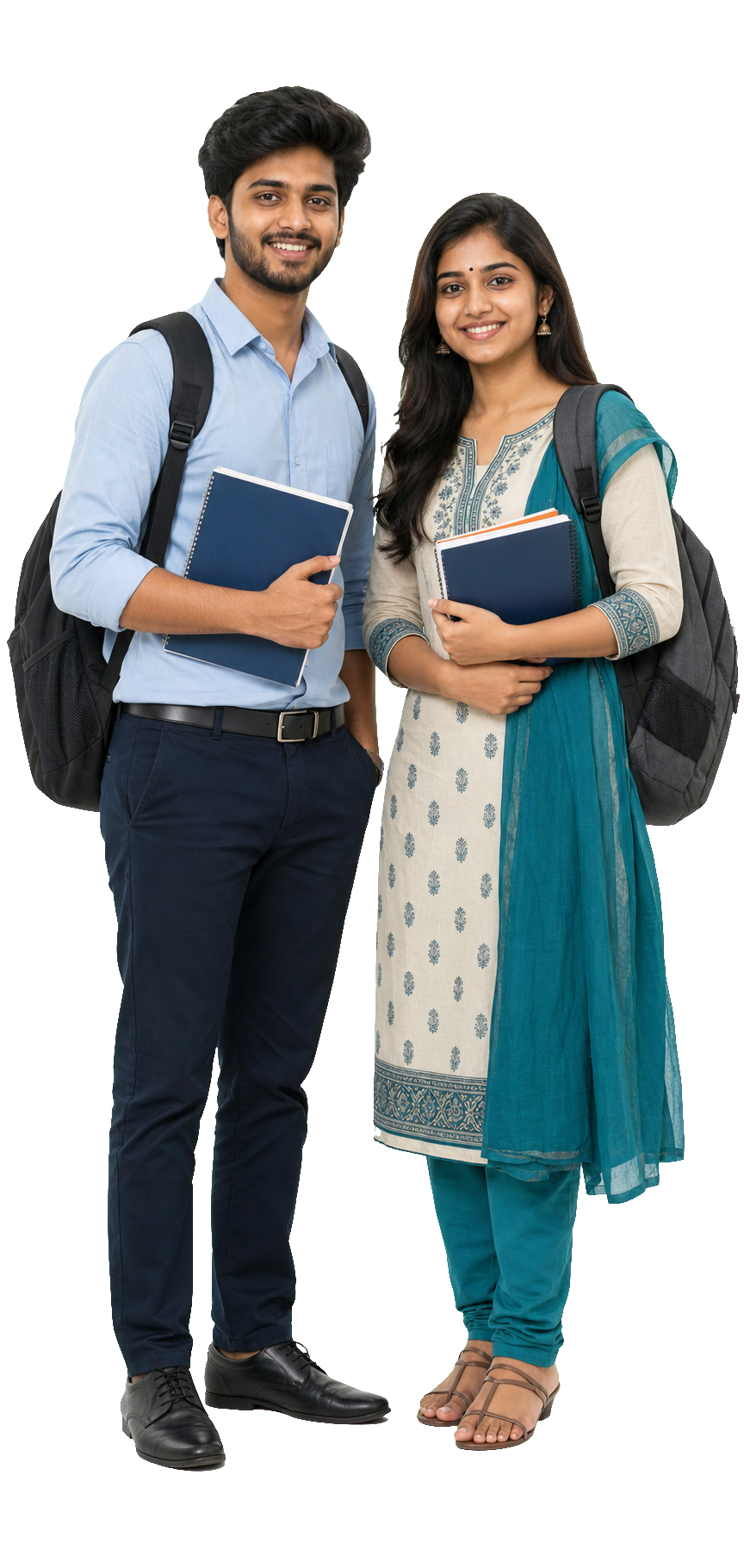 Two Indian college students, boy and girl